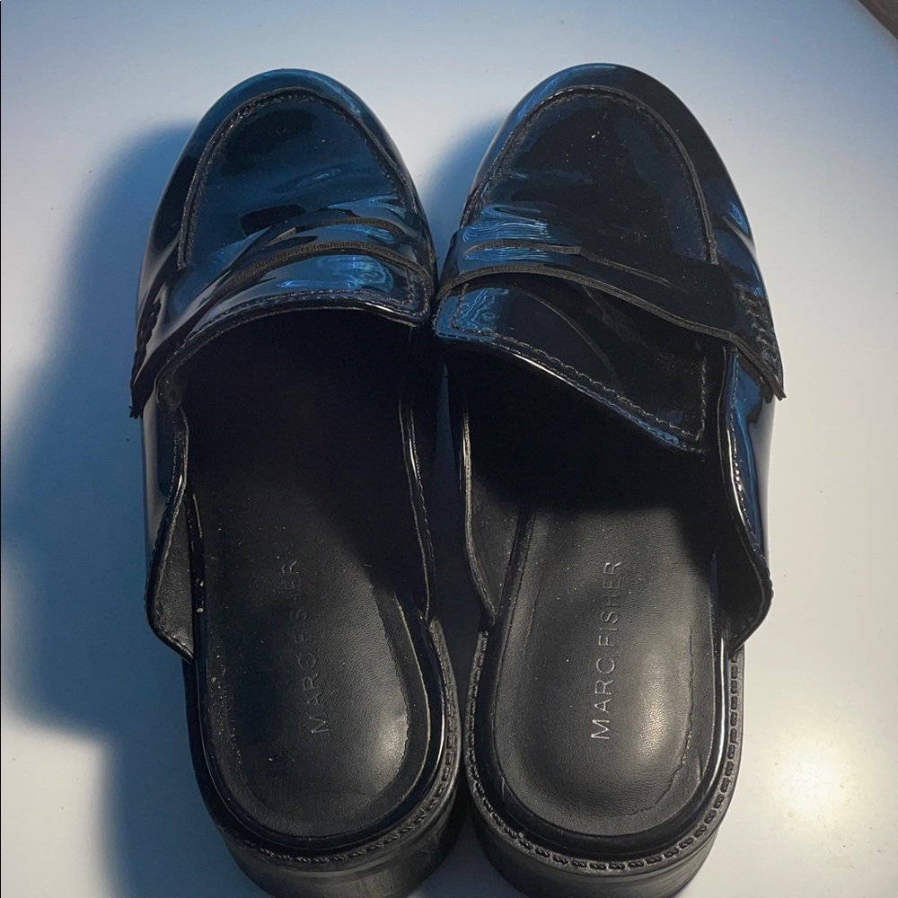 Marc Fisher Shiny Black Loafers